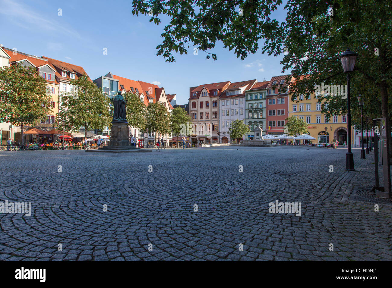 Marktplatz der Stadt Jena im östlichen Teil Deutschlands (Thüringen), Europa Stockfoto