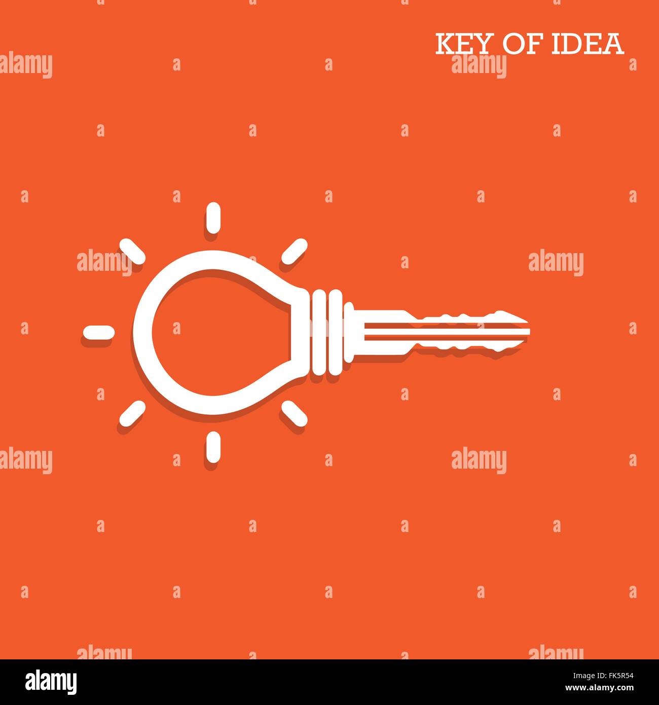 Kreative Glühbirne Idee Konzept mit Vorhängeschloss. Schlüssel der Idee. Business-Ideen. Vektor-Illustration. Stock Vektor