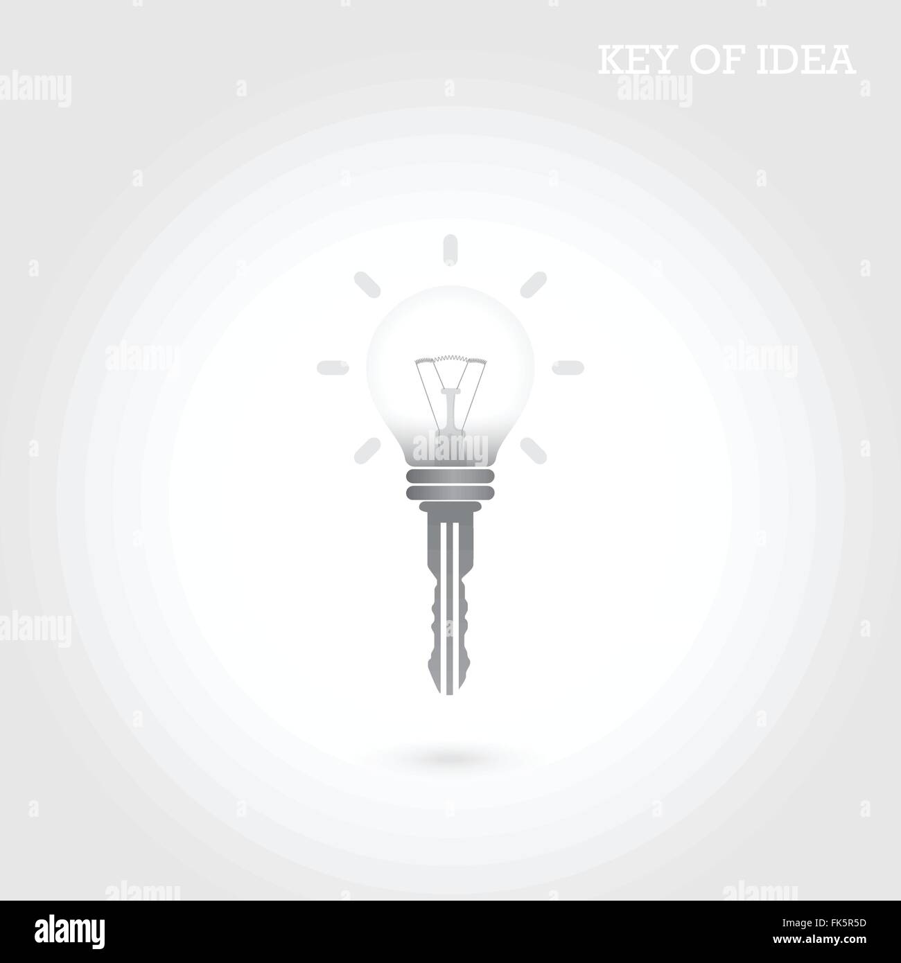 Kreative Glühbirne Idee Konzept mit Vorhängeschloss. Schlüssel der Idee. Business-Ideen. Vektor-Illustration. Stock Vektor