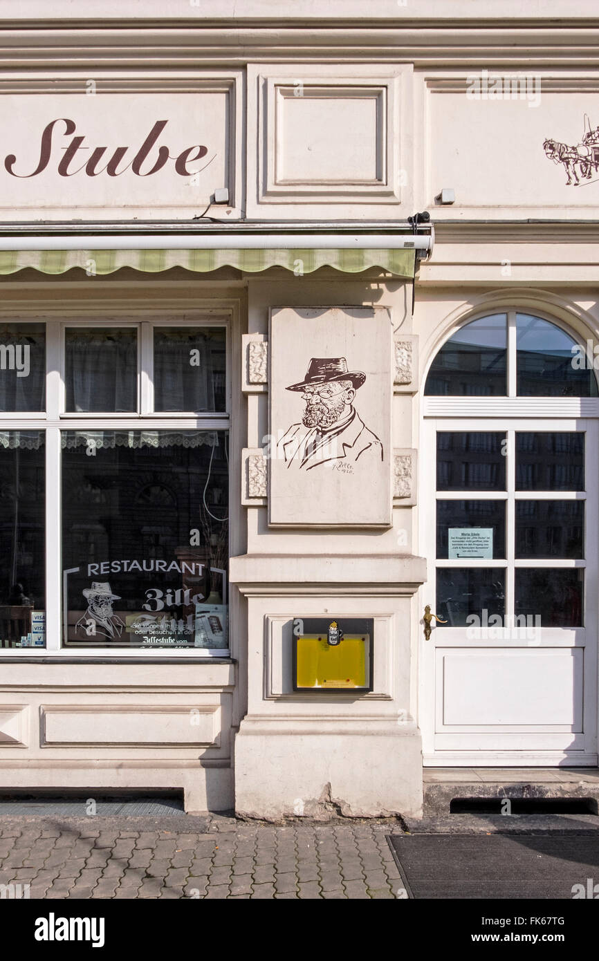 Restaurant und Bar am Fluss Zille-Stube in der Berliner Altstadt, Nikolaiviertel altstadt, Spreeufer, Mitte, Berlin Stockfoto