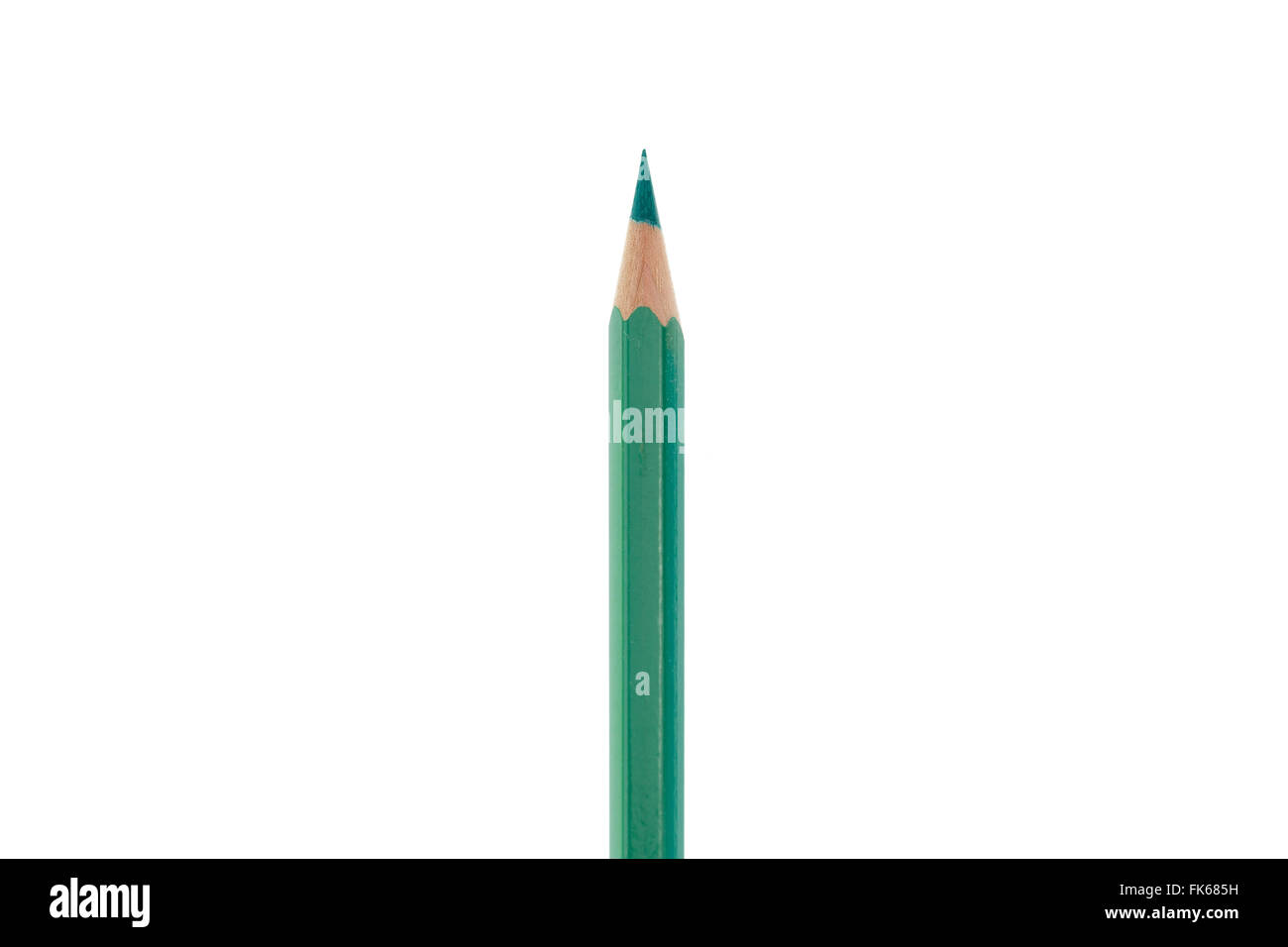 dunkelgrüne Farbe Stift auf weißem Hintergrund Stockfoto