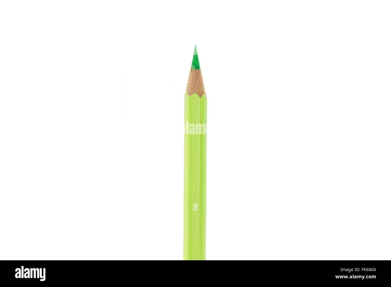 grüne Farbe Stift auf weißem Hintergrund Stockfoto