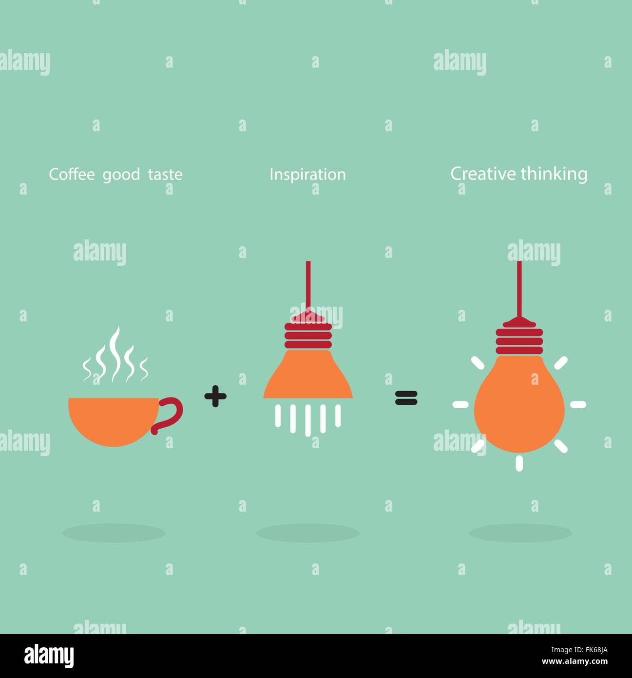 Die gute Idee erreichen, Inspiration und gute Kaffeegeschmack kann den besten Job erstellt werden. Vektor-illustration Stock Vektor
