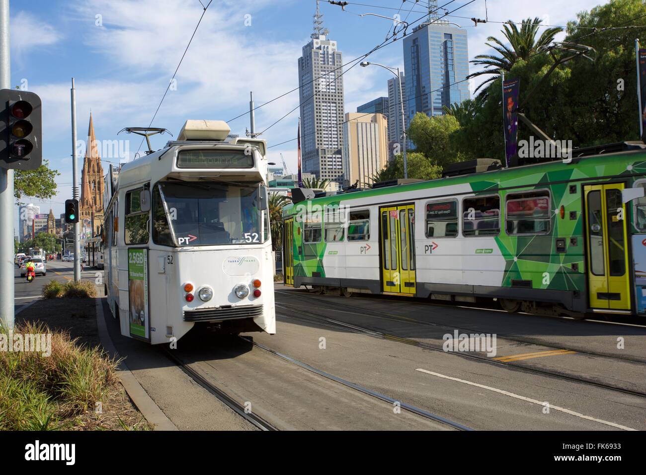 Stadt Straßenbahnen, Melbourne, Victoria, Australien, Pazifik Stockfoto