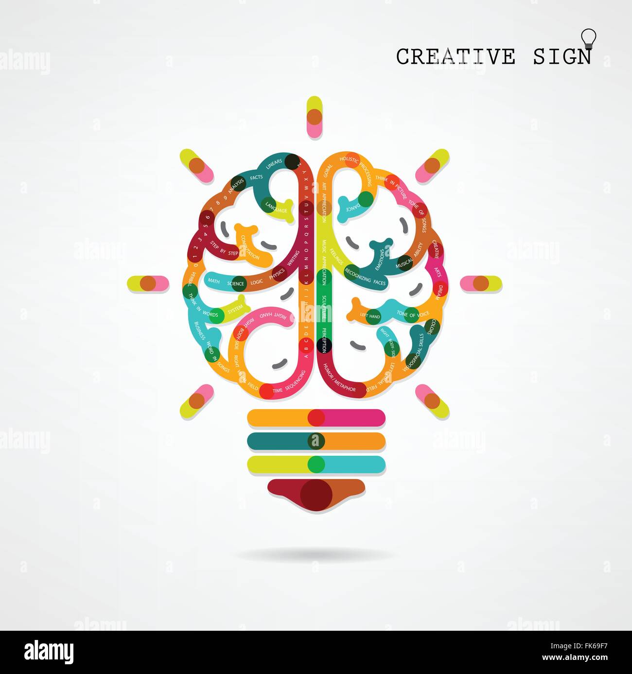 Kreative Infografiken linke und Rechte Gehirnhälfte Funktion Ideen auf Hintergrund, design für Flyer, Cover, Broschüre, Plakat, Diagramm Stock Vektor