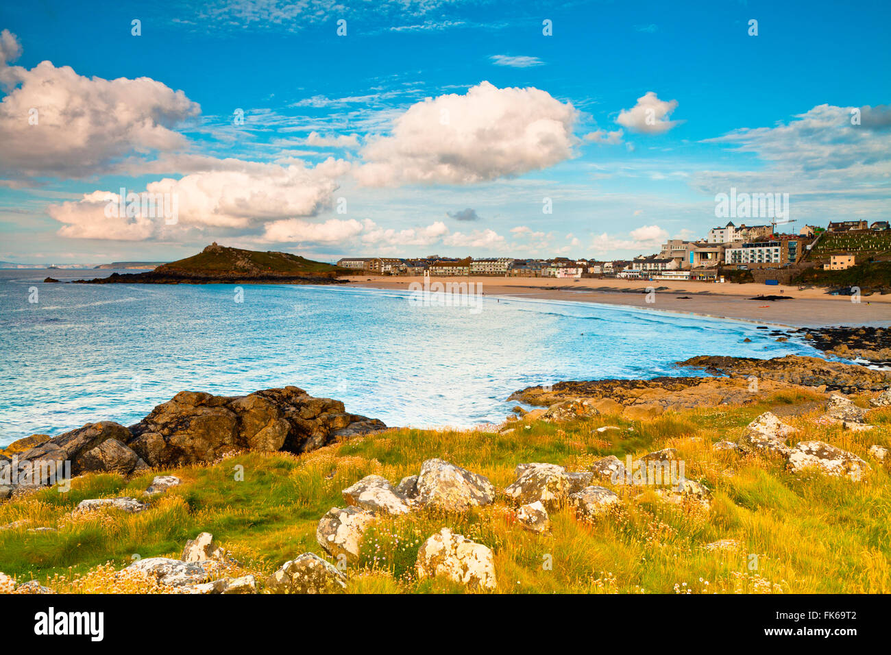 Porthmeor Beach, Insel, St. Ives, Cornwall, England, Vereinigtes Königreich, Europa Stockfoto