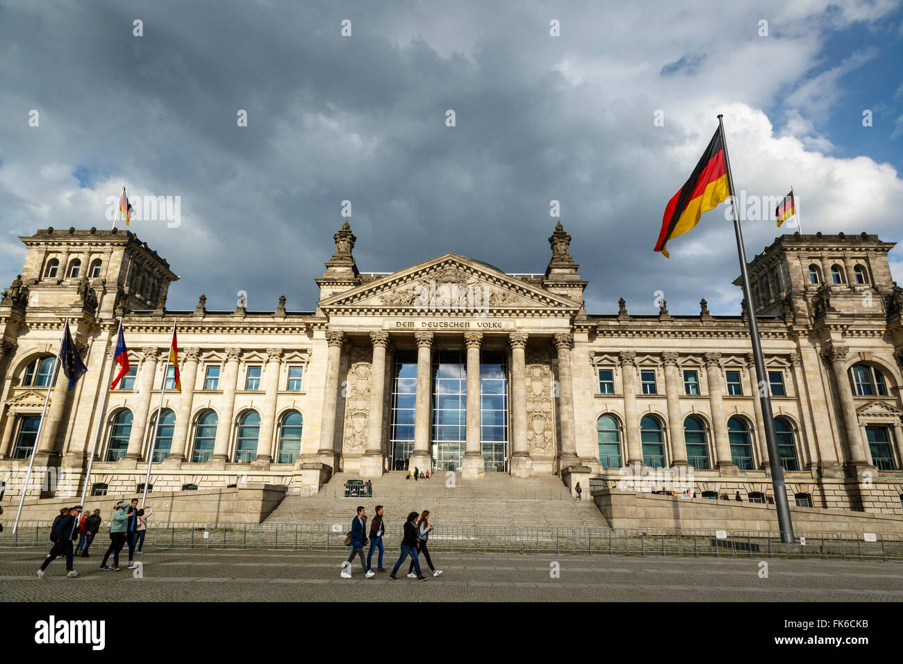 Der Reichstag (deutsche Parlamentsgebäude), Mitte, Berlin, Deutschland, Europa Stockfoto