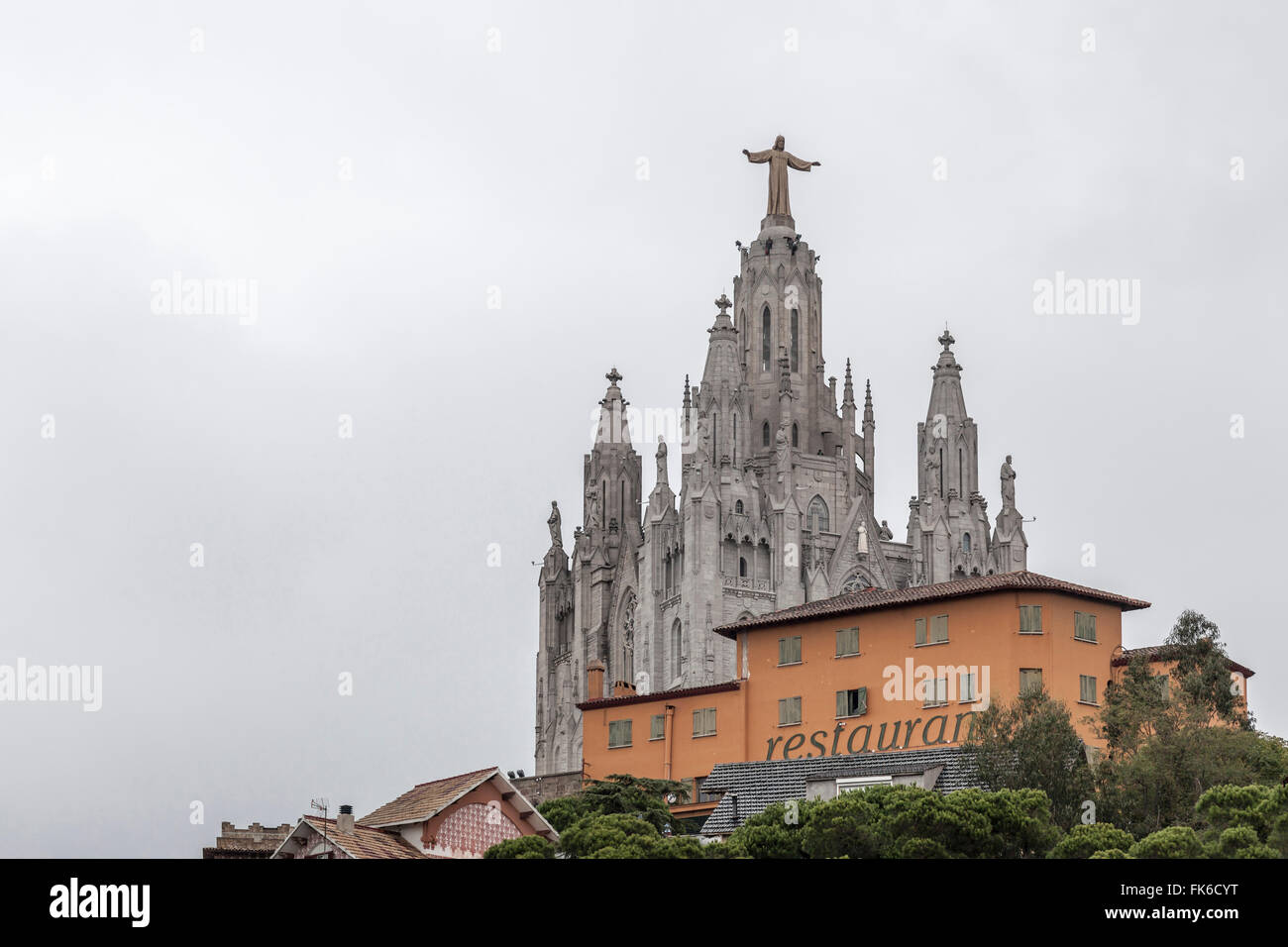 Temple Expiatori del Sagrat Cor, Enric Sagnier, Tibidabo, Barcelona. Stockfoto