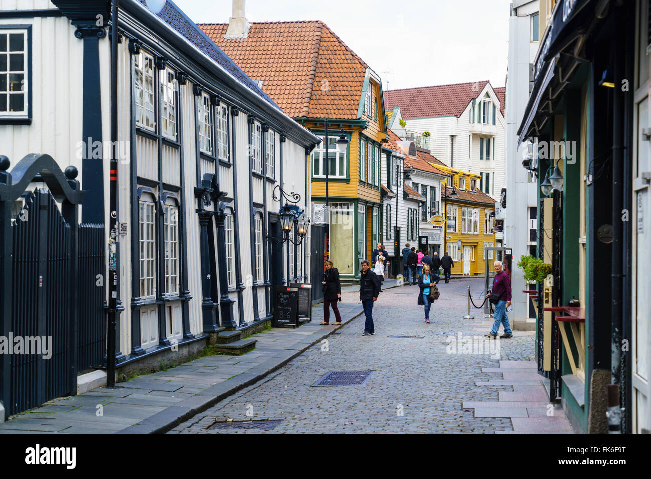 Einkaufsstraße im Zentrum von Stavanger, Norwegen, Skandinavien, Europa Stockfoto