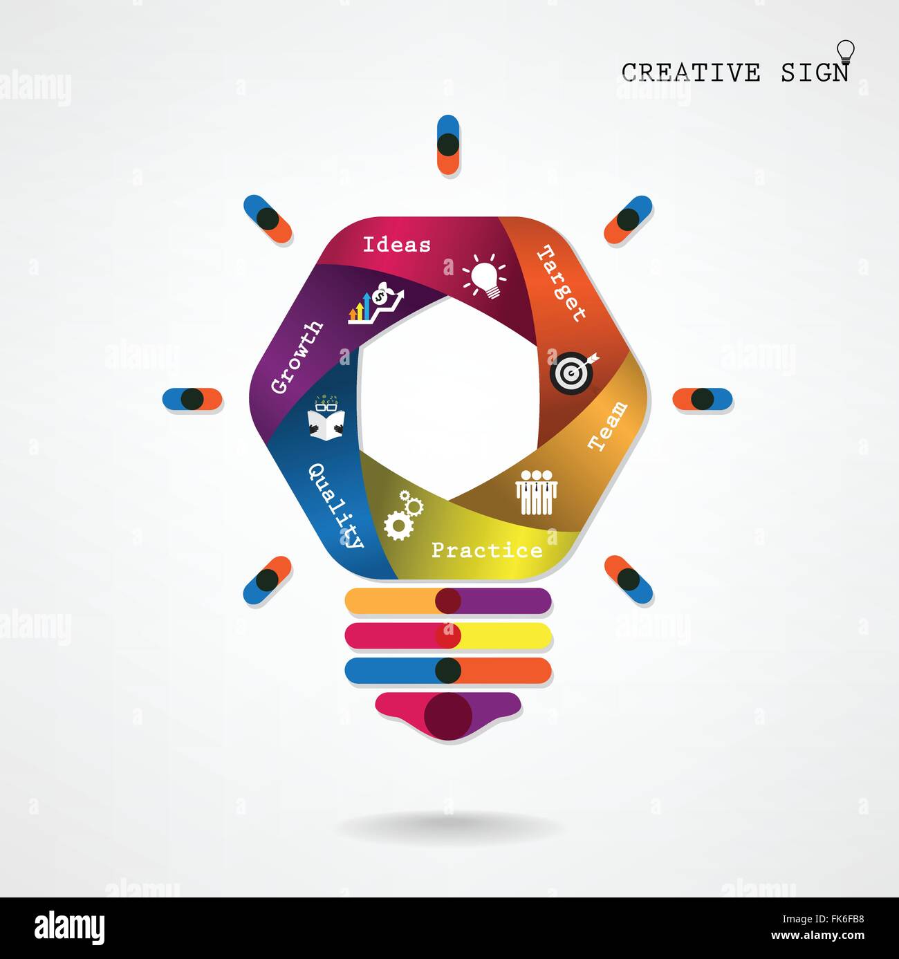 Kreative Glühbirne Idee Konzept Hintergrund, Design für Plakat Flyer Abdeckung Broschüre, Geschäftsidee, Ausbildung. Stock Vektor