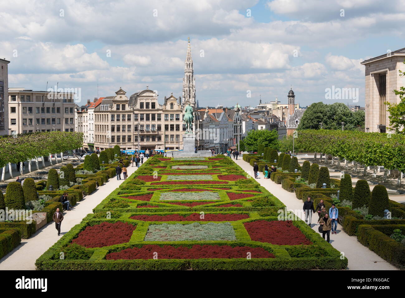 Mont des Arts Garten, Brüssel, Belgien, Europa Stockfoto