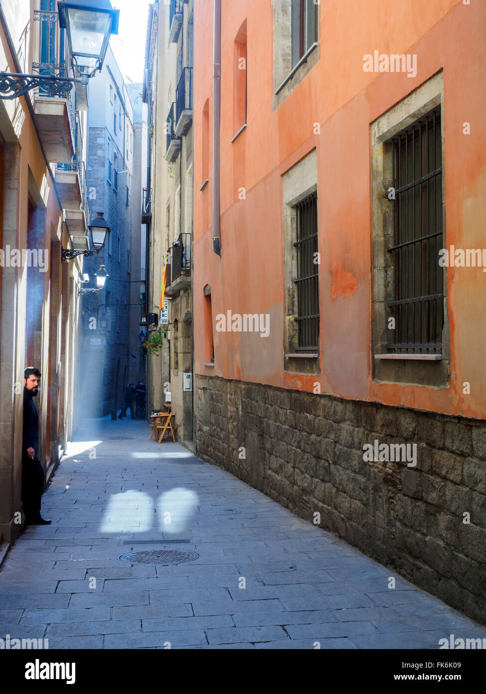 Straße in gotischen Viertel von Barcelona - Katalonien, Spanien Stockfoto