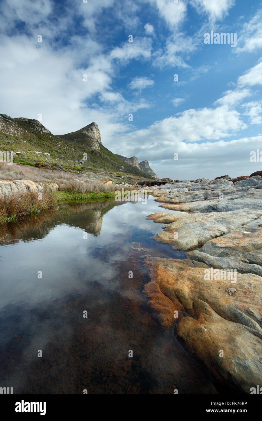 das Kap der guten Hoffnung am schwarzen Felsen, Cape Point, Südafrika Stockfoto