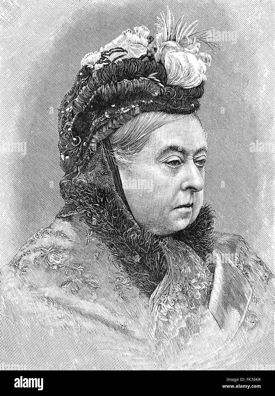 Königin Victoria oder Alexandrina Victoria, 1819-1901, Königin des Vereinigten Königreichs von Großbritannien und Irland, Kaiserin von Indien Stockfoto