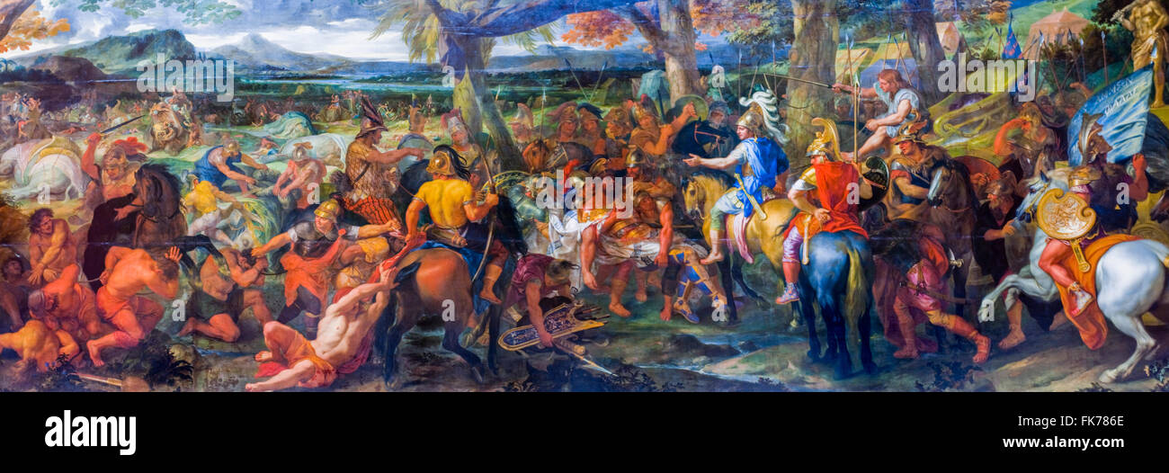 Paris, Frankreich, 17. Jahrhundert, französische Malerei, Panorama im Louvre Museum, 'Alexandre et Porus', (von Charles Le Brun), historische Malerei Stockfoto