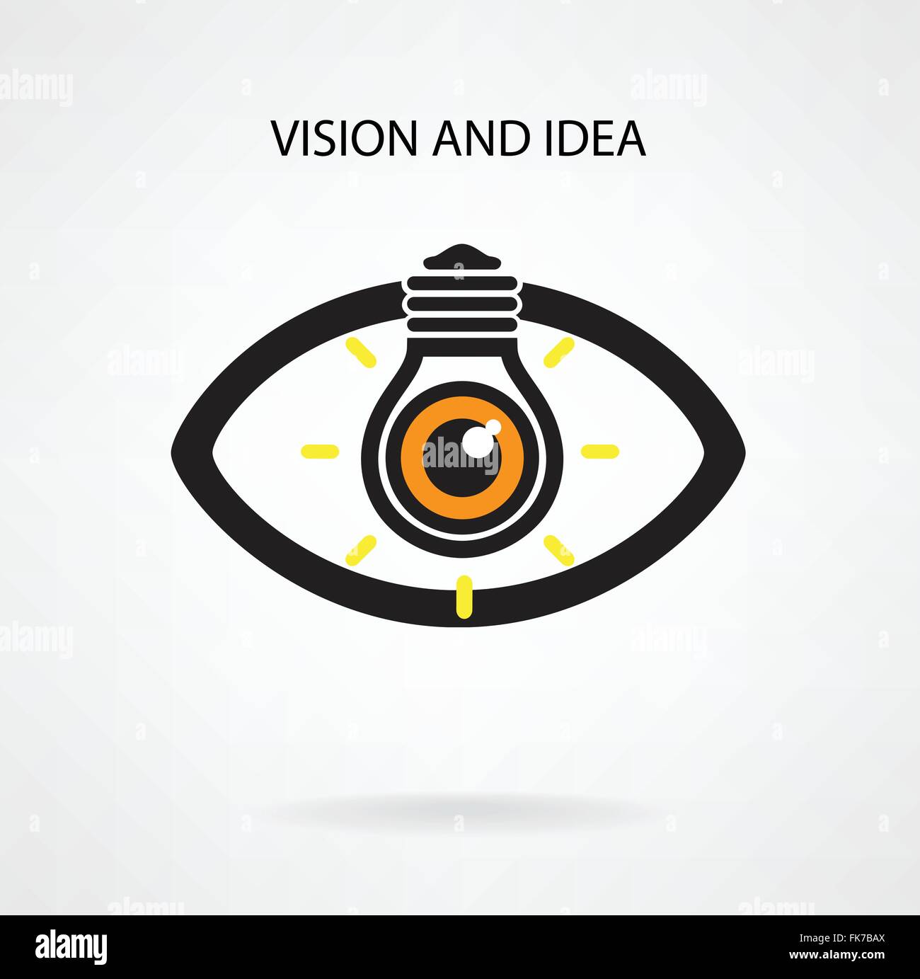 Vision und kreativen Glühbirne Idee Konzept, Augensymbol, Geschäftsidee, abstrakte background.vector Abbildung Stock Vektor