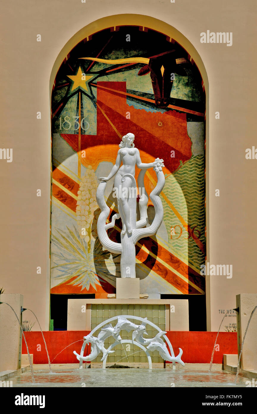 Art-Deco-Statuen auf staatliche Messegelände, Dallas, Texas Stockfoto