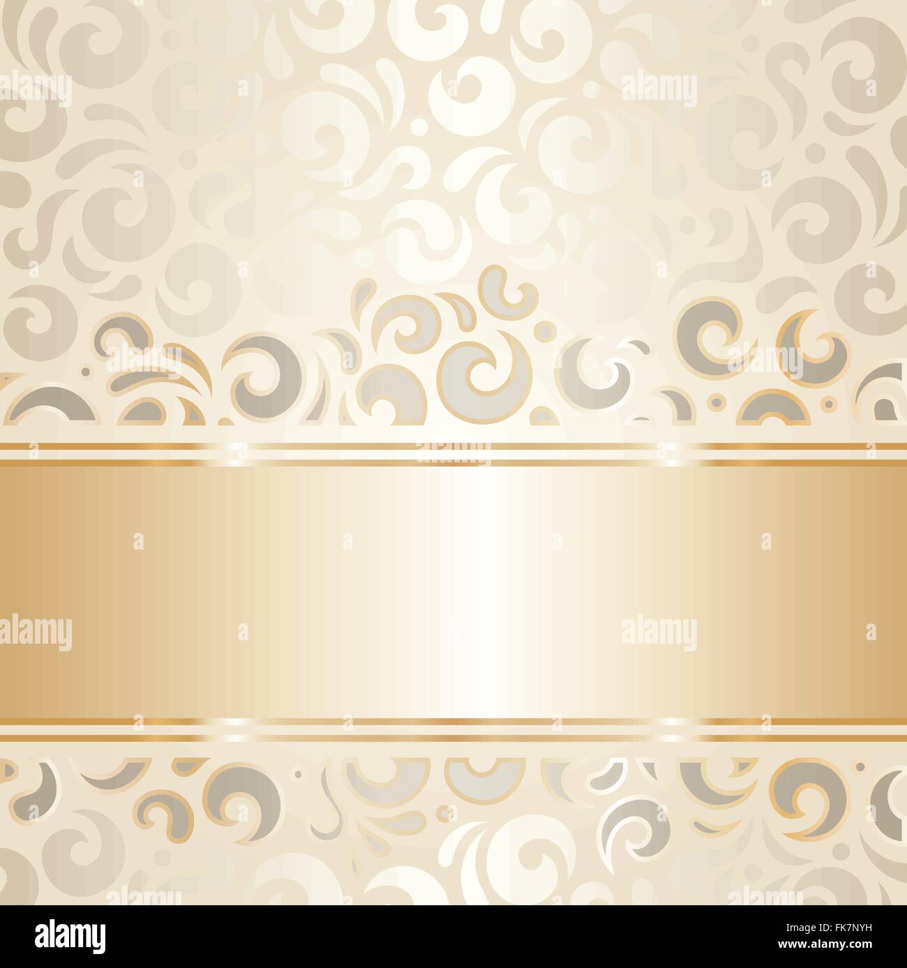 Retro Hochzeit Hintergrund Wallpaper Design Ecru Gold Stock Vektorgrafik Alamy