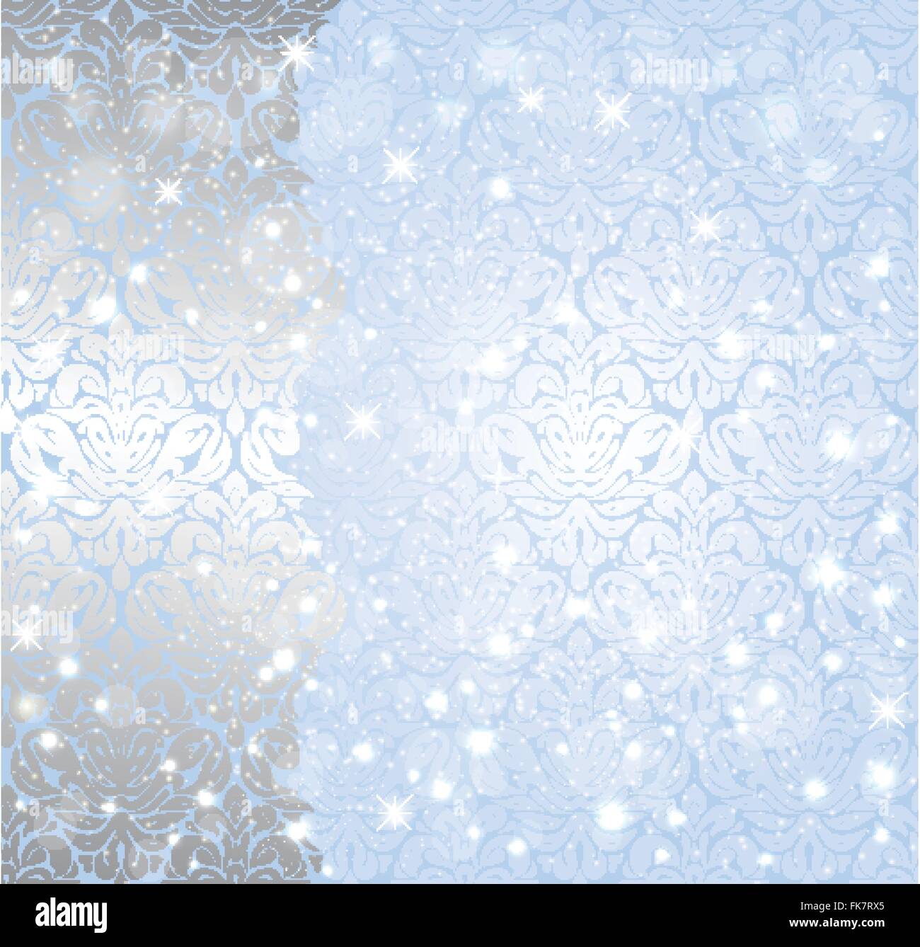 Glänzende blaue Weihnachten Winter Schneeflocke Vintage Einladung Hintergrunddesign Stock Vektor