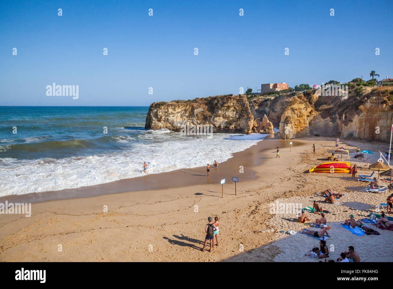 Portugal, Algarve, Lagos, Blick auf Praia da Batata, Batata-Strand Stockfoto