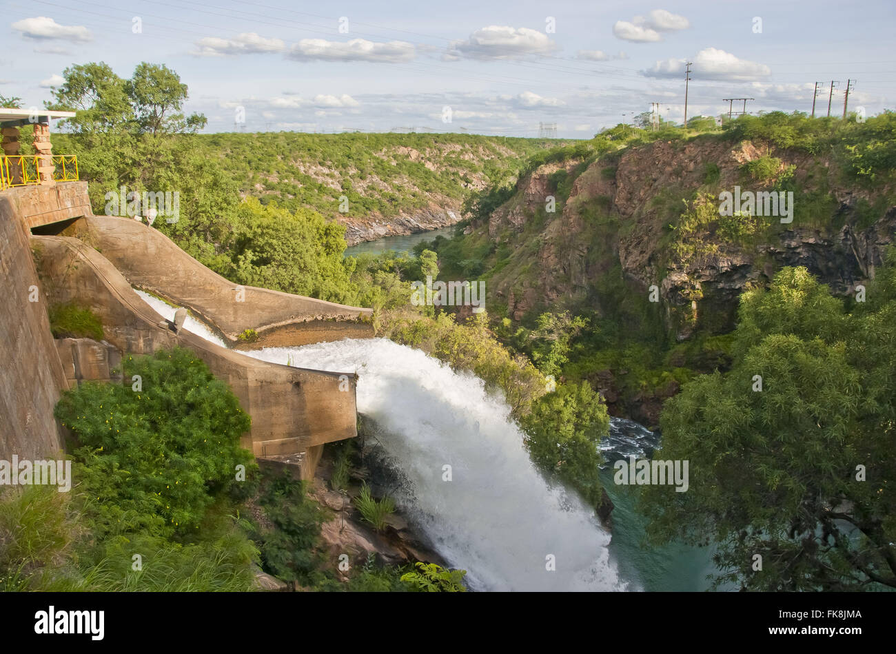 Abflußkanal Paulo Afonso hydroelektrische Anlage - Paulo Afonso Wasserkraft Stockfoto