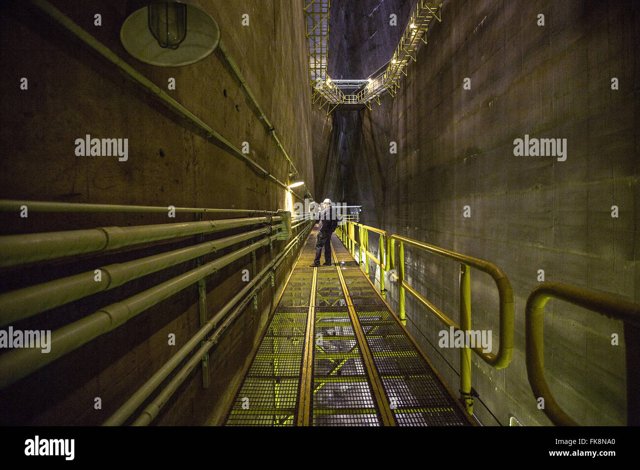 Innere Struktur des Wasserkraftwerk Itaipu-Staudamm - Itaipu Binacional Stockfoto