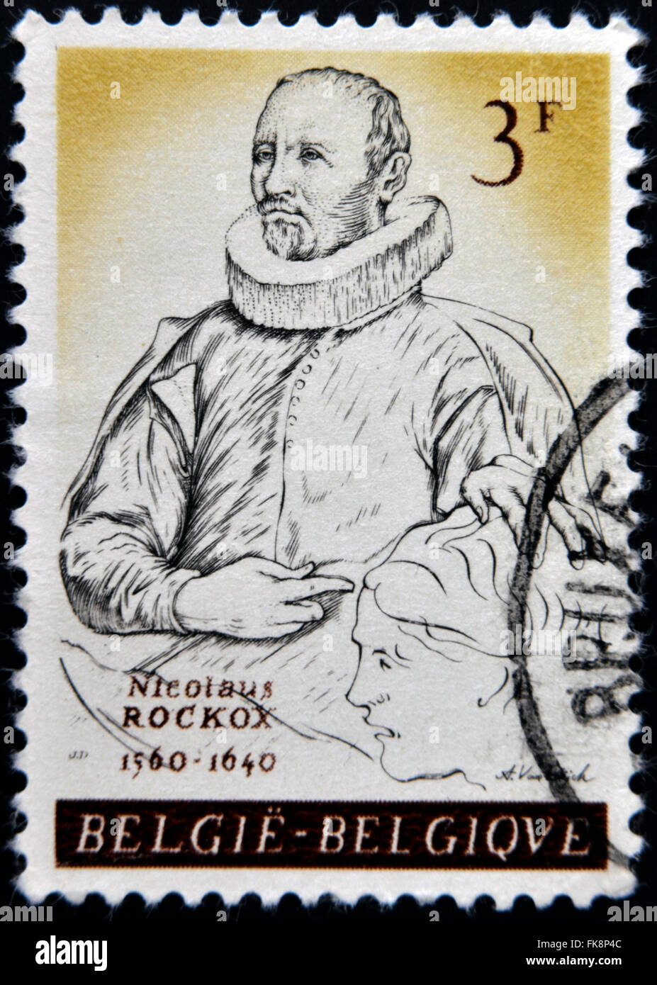 Belgien - ca. 1961: Briefmarke gedruckt in Belgien zeigt Nicholas Rockox von Antwerpen, ca. 1961 Stockfoto
