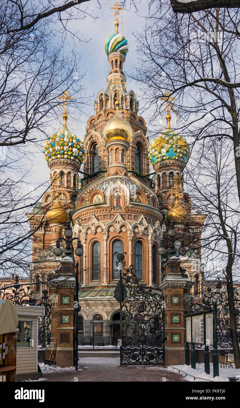 Die Kirche des Retters auf Blut in St. Petersburg Stockfoto