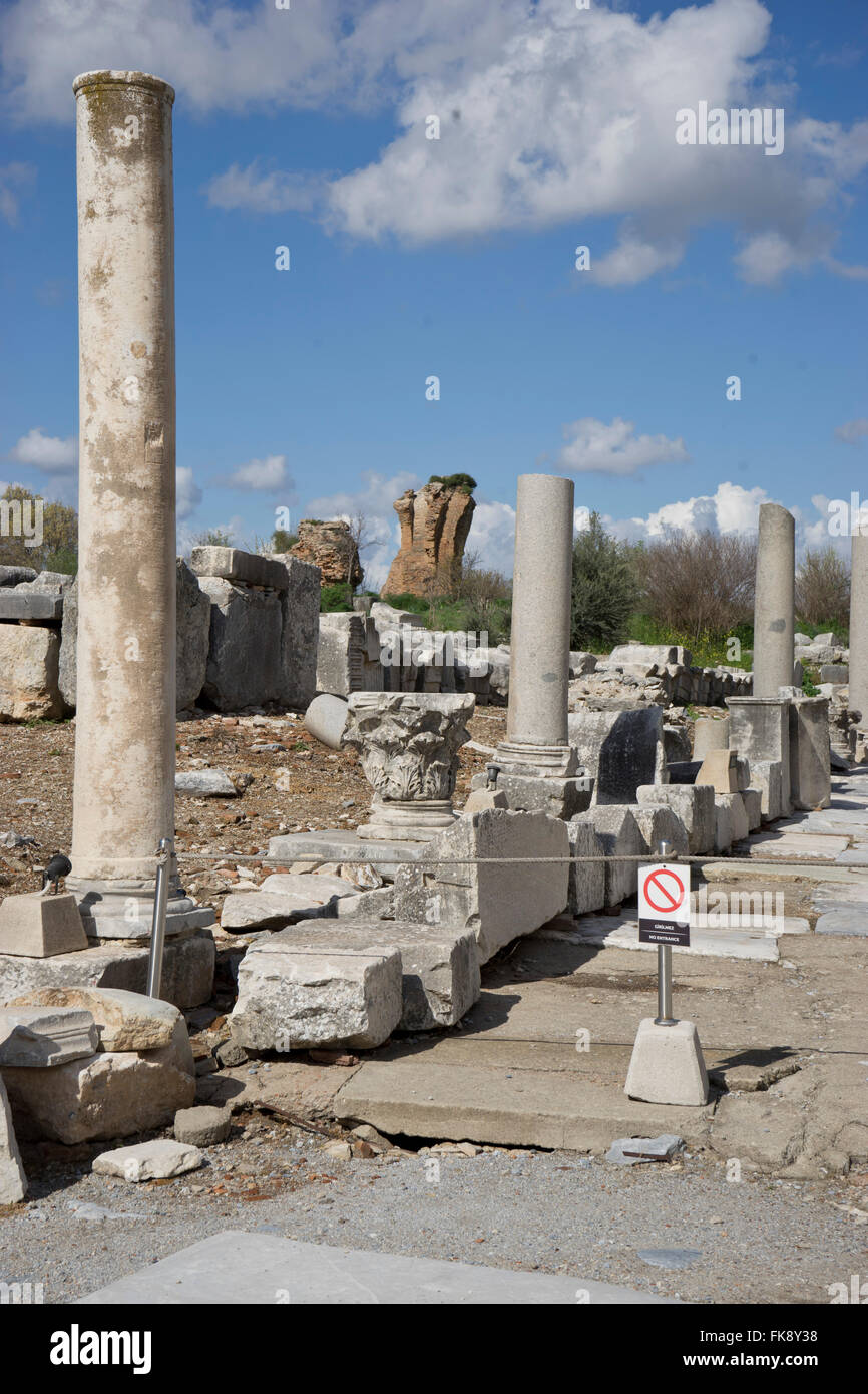 Die antiken griechischen und römischen Perioden von Ephesos in der Türkei Stockfoto