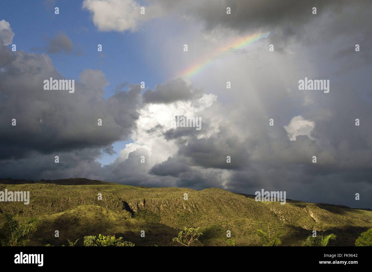 Regenwetter mit Schleife in der Serra da Canastra Stockfoto