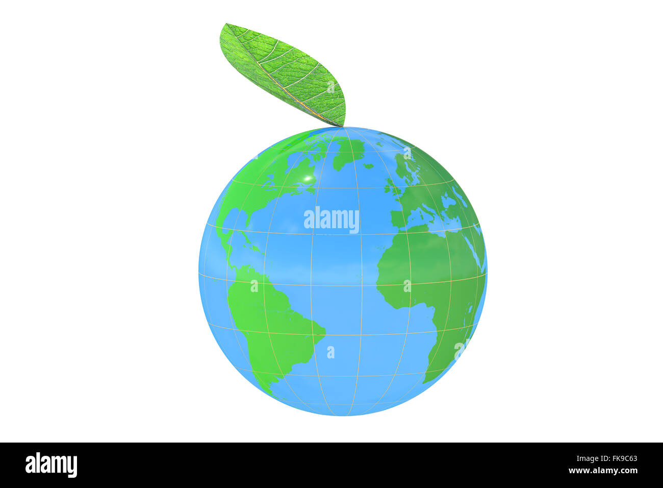 Ökologie-Konzept mit Globus isoliert auf weißem Hintergrund Stockfoto