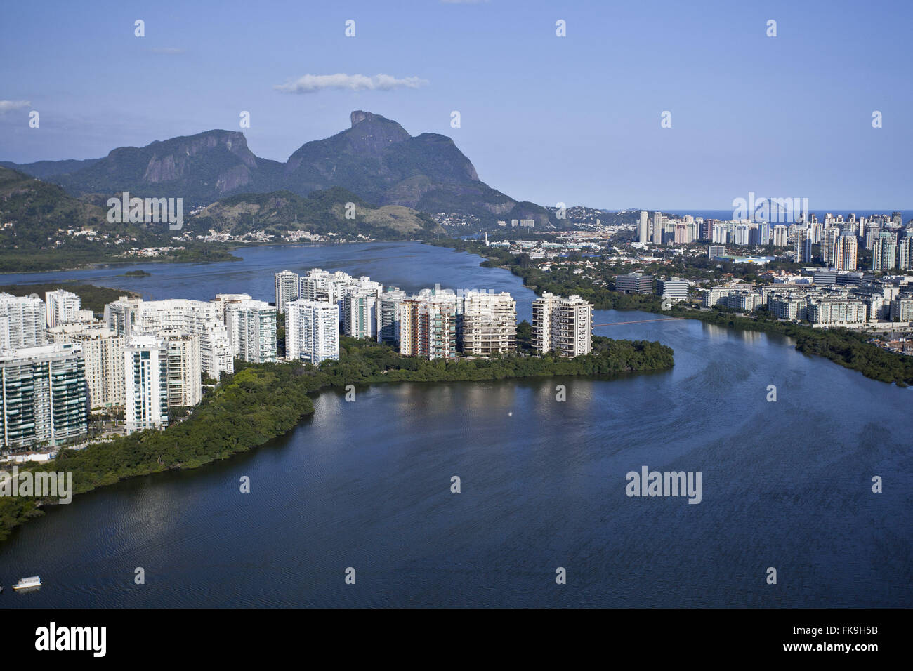 Luftaufnahme von Lagoa da Tijuca Stadtteil Barra da Tijuca