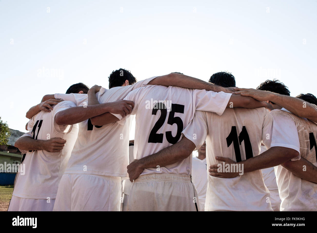 Team von Fußballspielern in der Aue Gremio Jugend Sport Union Jardim Bonfiglioli Stockfoto