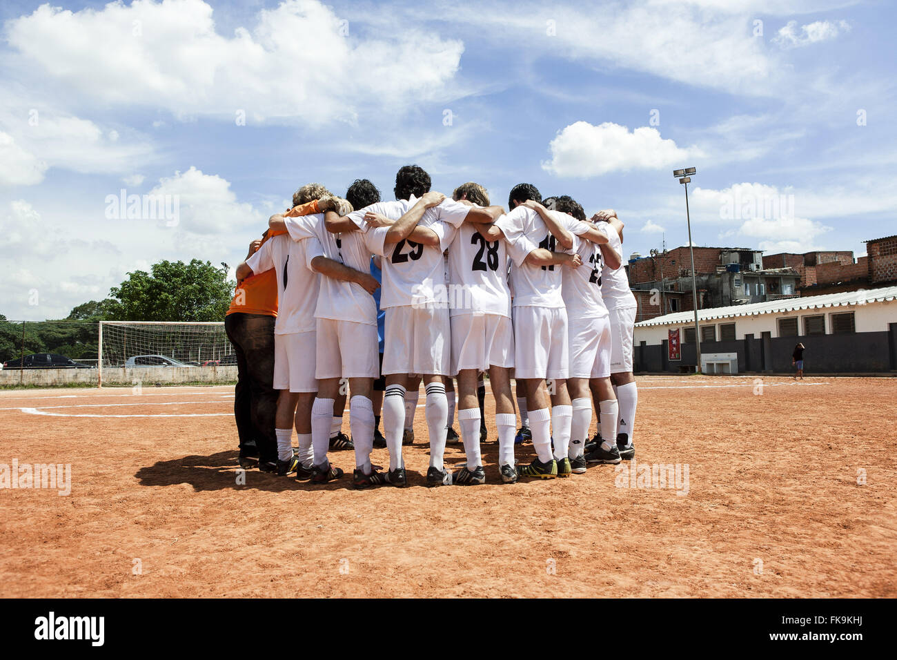 Team von Fußballspielern in der Aue Gremio Jugend Sport Union Jardim Bonfiglioli Stockfoto