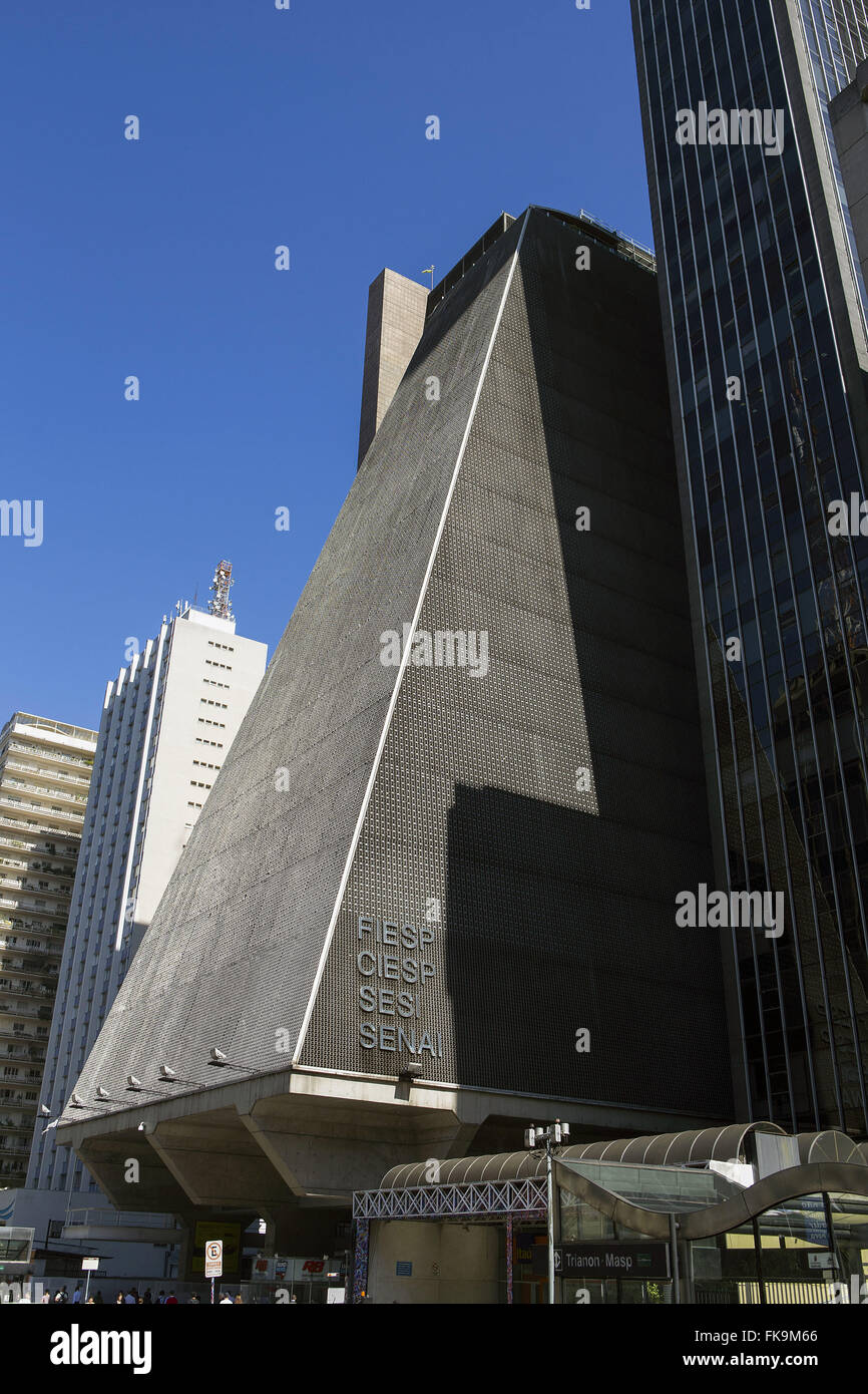 FIESP - Bundesverband der Industrie des Staates Sao Paulo - Avenida Paulista-Hauptquartier Stockfoto