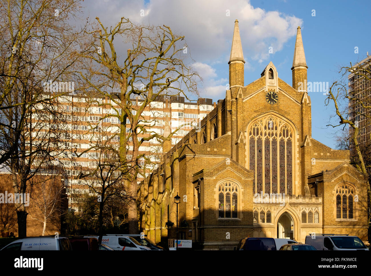 London, UK - 24. Februar 2016: St. Johannes Kirche und dem Hyde Park Estate, Paddington Stockfoto