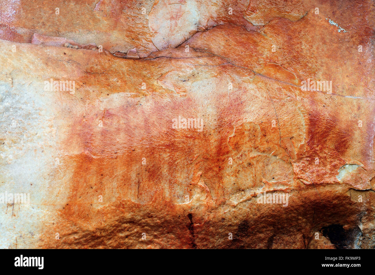Malerei - Eisenbahn Ecologica Sierra rote Aras - MT Höhle Stockfoto