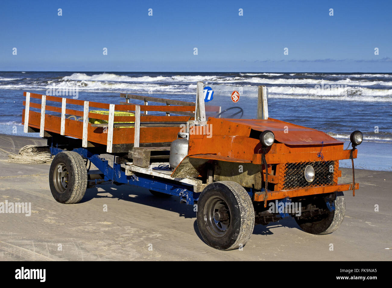 Fubica - Fahrzeug Fischer am Strand von Senf - RS Stockfoto