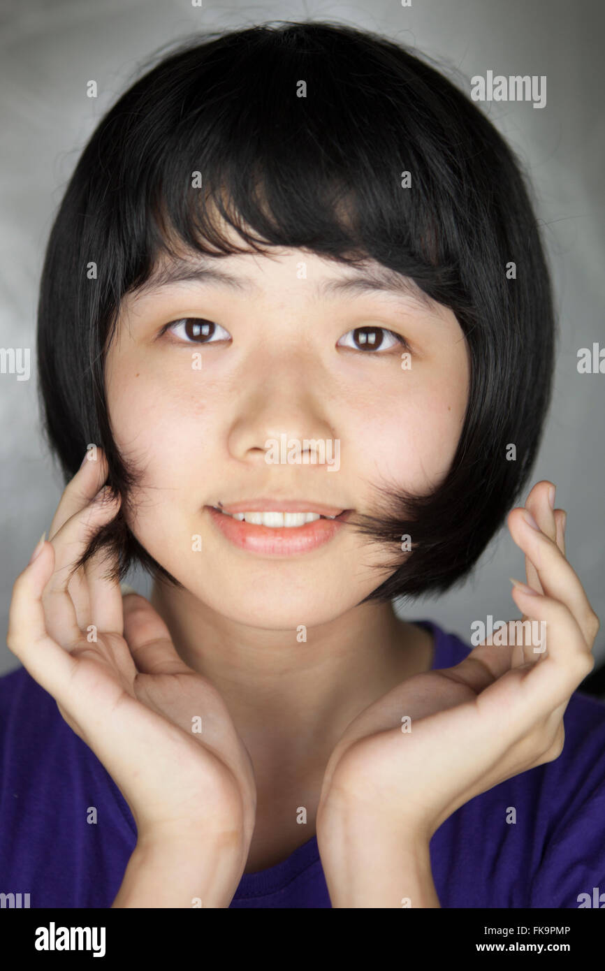 Chinesische Kunst Student Schulportrait, Guangzhou, China Stockfoto