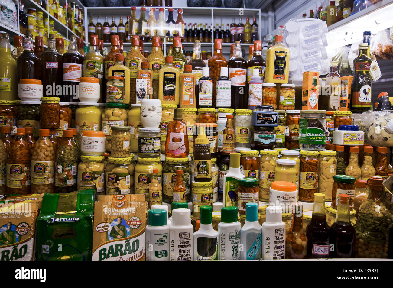 Lebensmittel, Produkte der Guara Messe zu verkaufen Stockfoto