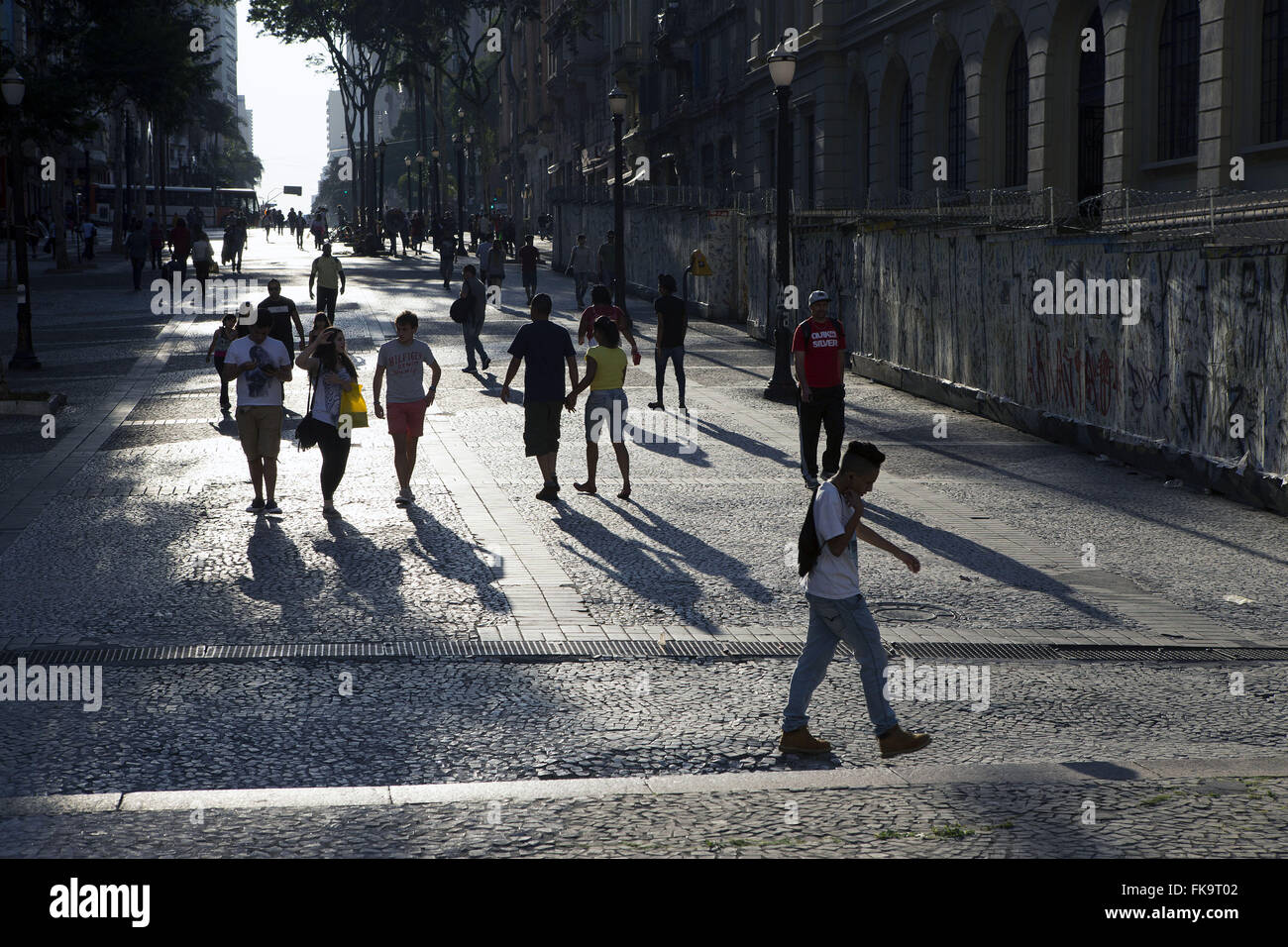 Movimentação de Colectivas Na Avenida São João Próximo Do Vale Anhangabaú Stockfoto