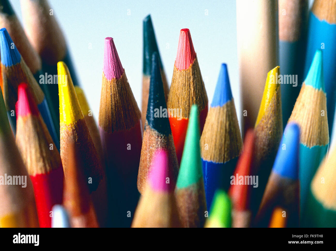 Nahaufnahme der bunte Zeichnung Bleistifte Stockfoto