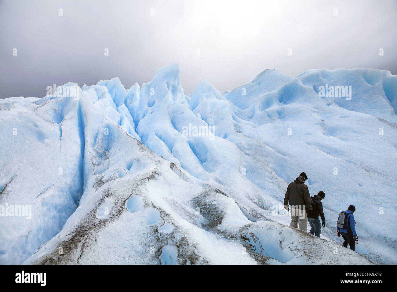 Touristen auf dem Perito Moreno Gletscher Landschaft Stockfoto