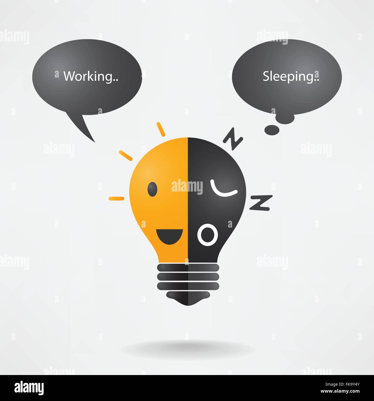 kreative Glühbirne Idee, Idee-Balance-Konzept, Geschäftsidee, positives Denken, Bildung sign.vector Abbildung Stock Vektor