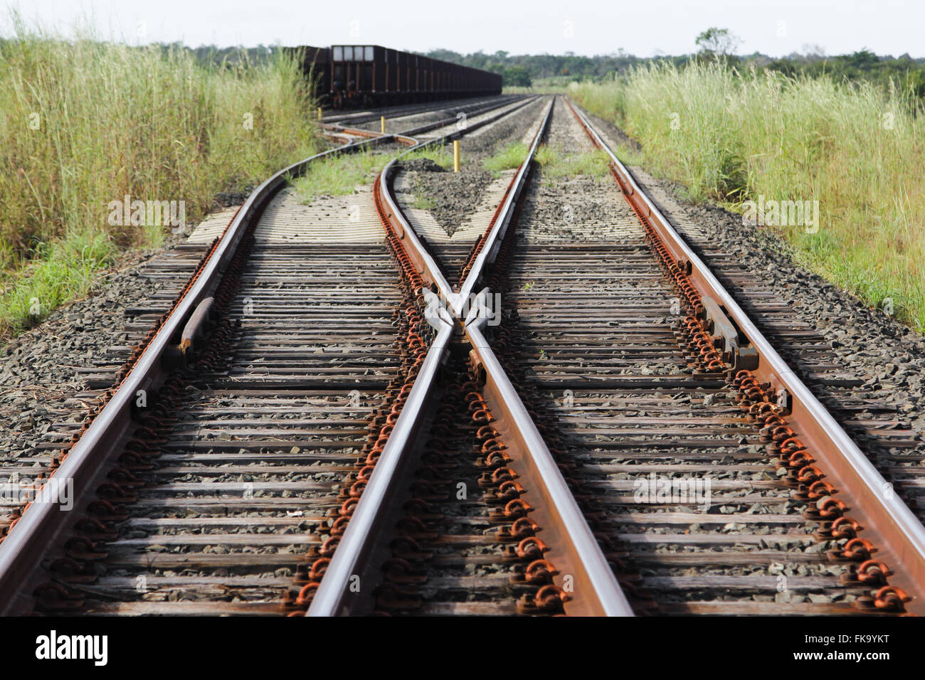 APM - Vorrichtung zum Spurwechsel auf der Nord-Süd-Eisenbahn aufgegeben Stockfoto