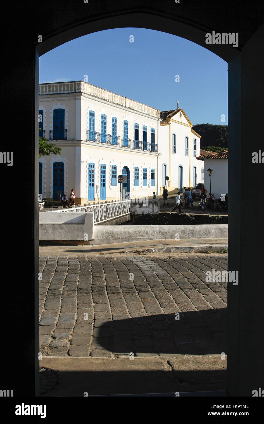 Sao Pedro Hospital installiert koloniale Herrenhaus gesehen von einer Tür Stockfoto