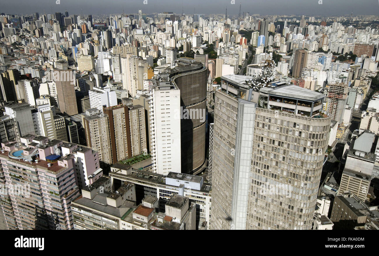 Luftaufnahme der Stadt Sao Paulo - Edificio Italia Stockfoto