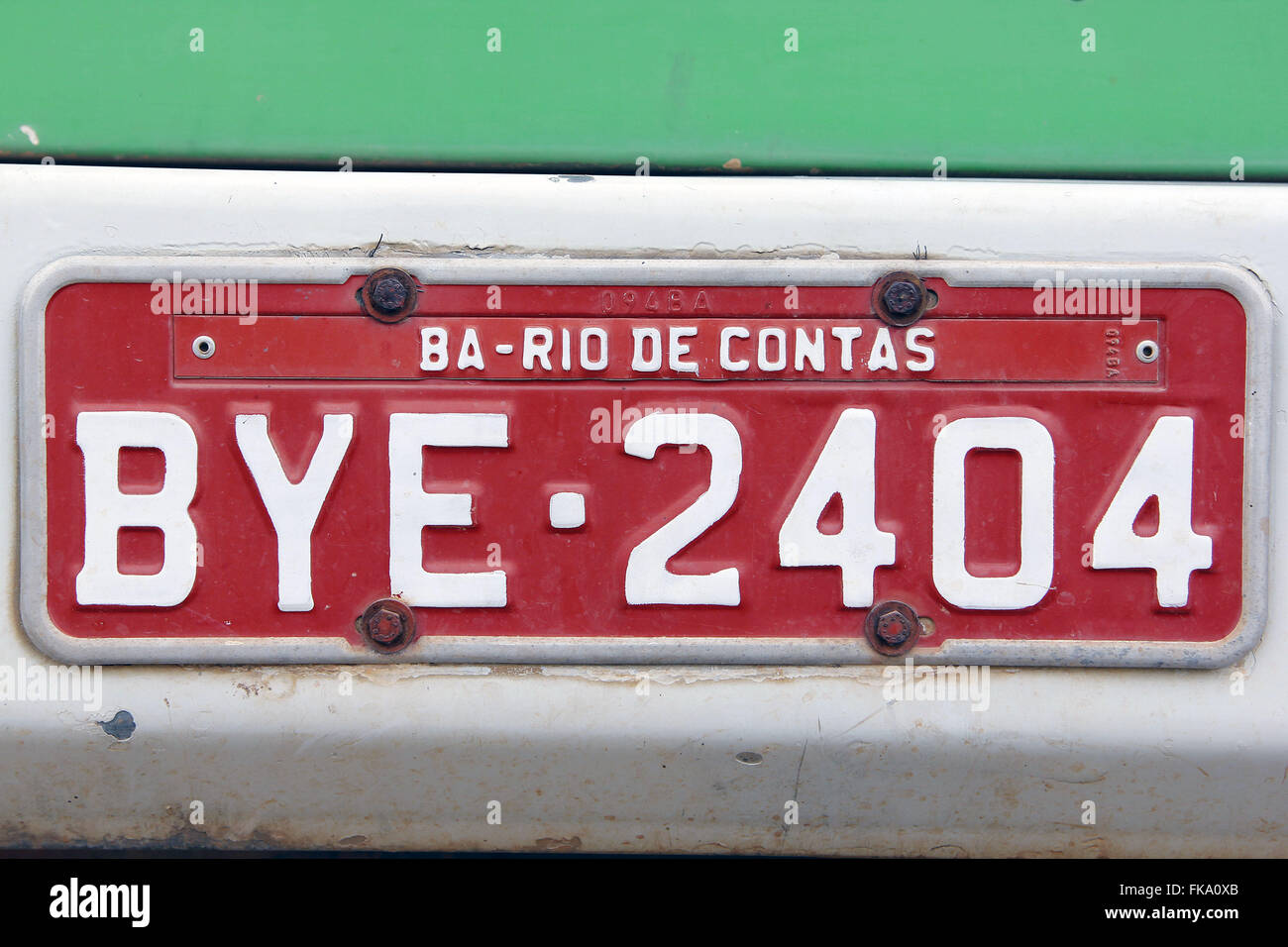 Typenschild-bus Stockfoto