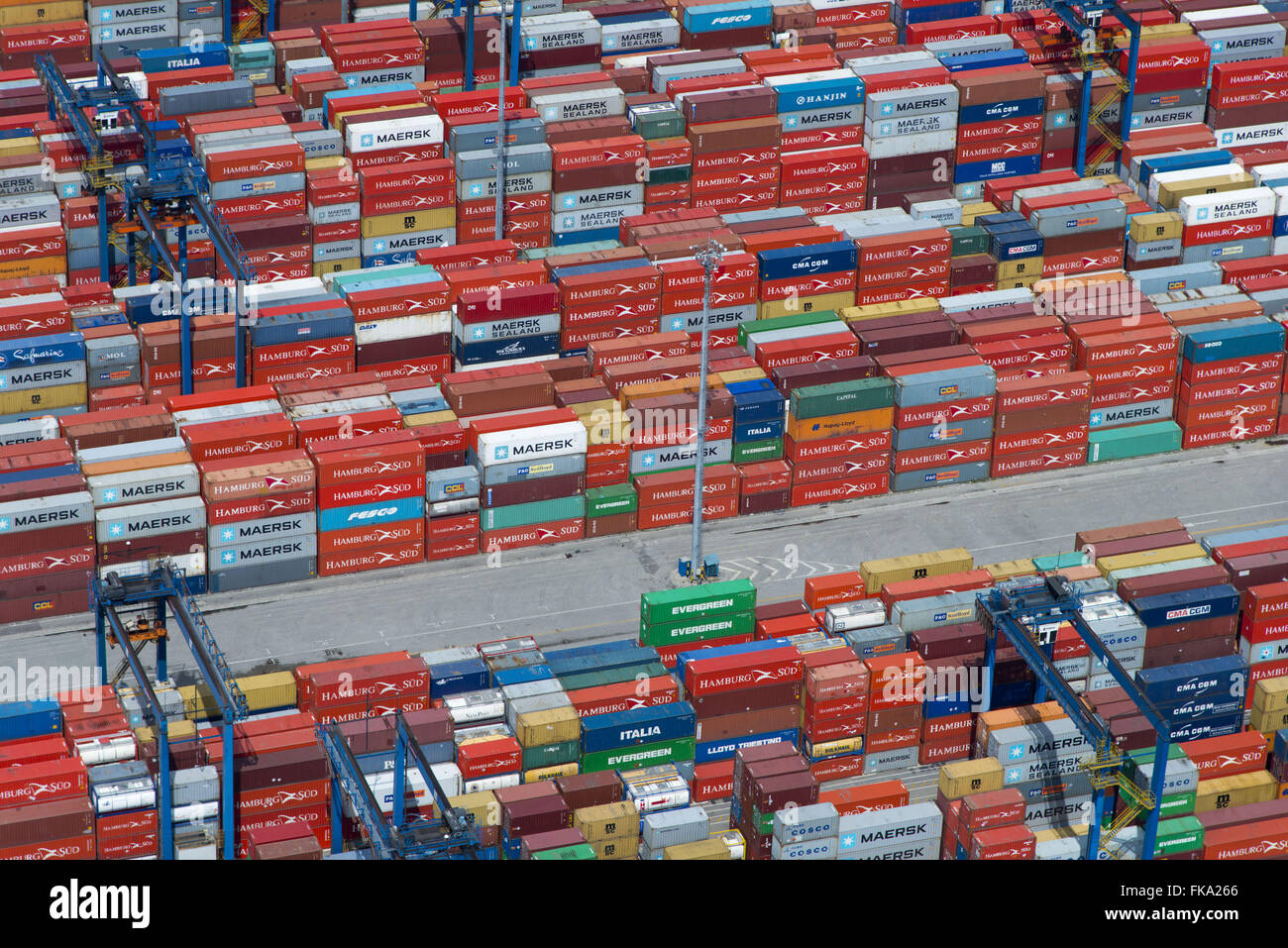 TECON - Terminal Container auf dem linken Ufer der Hafen von Santos Stockfoto