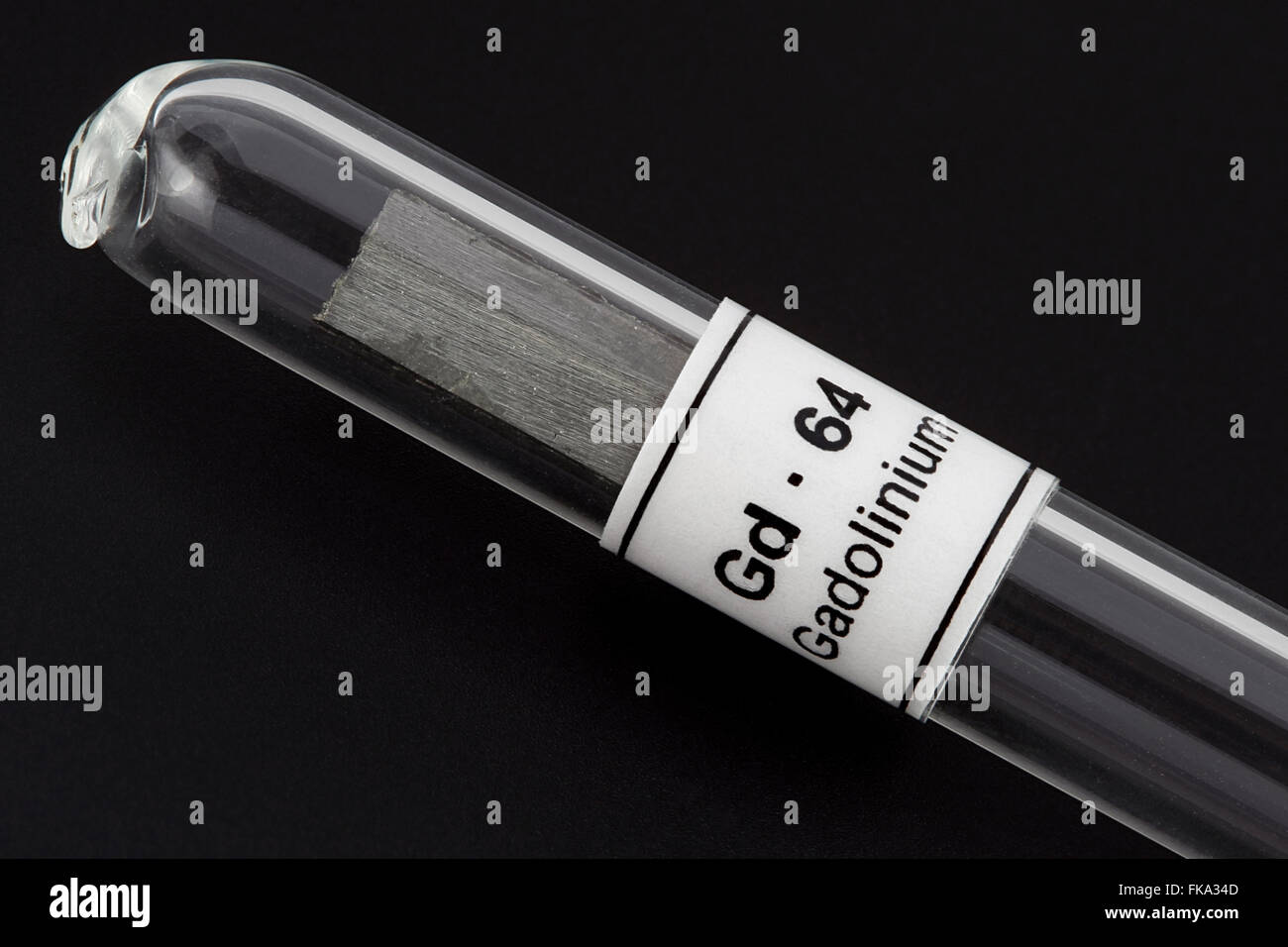 Gadolinium (Gd - 64), chemisches Element, Metall der seltenen Erden Stockfoto